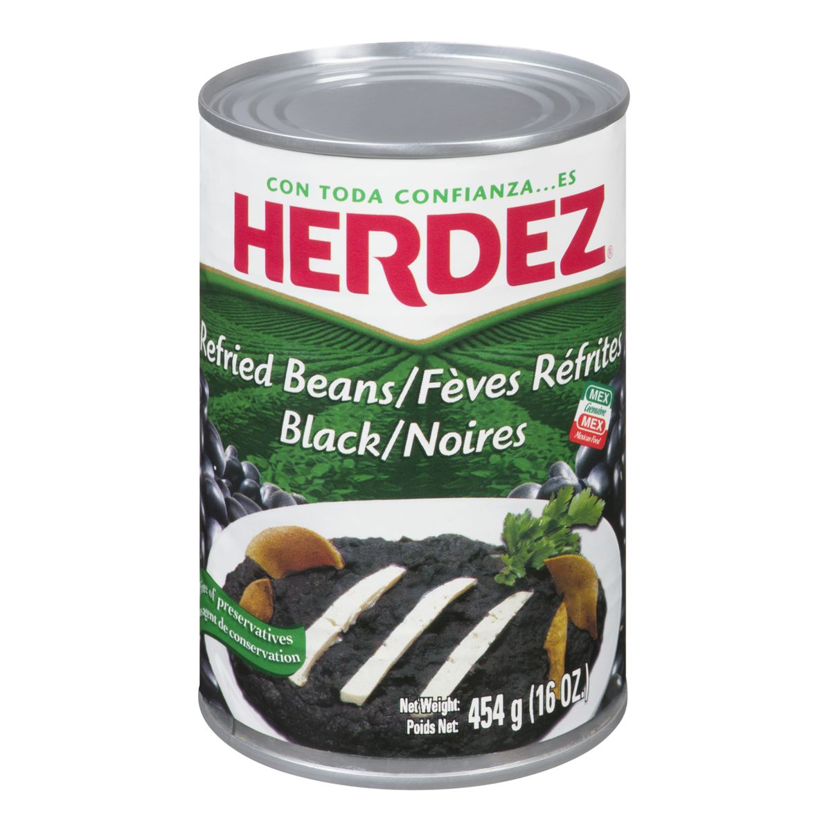 Herdez Refried Black Beans 454g Compass Foods Canada's Largest